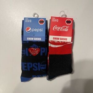 Soda Variety 2 Pack Men’s Size 6-12 Novelty Crew Socks Bundle